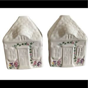 Vintage Pfaltzgraff Salt & Pepper Shakers Garden Party Cottage Houses